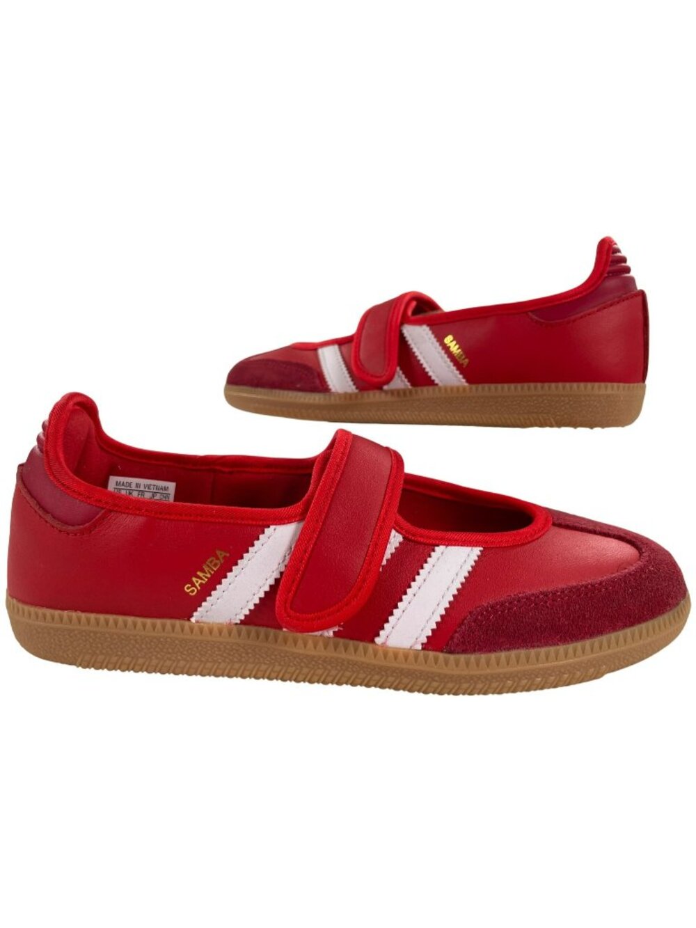 Adidas Samba Jane W Red & White Strap Casual Shoes Sneakers Women's Size 6 NEW